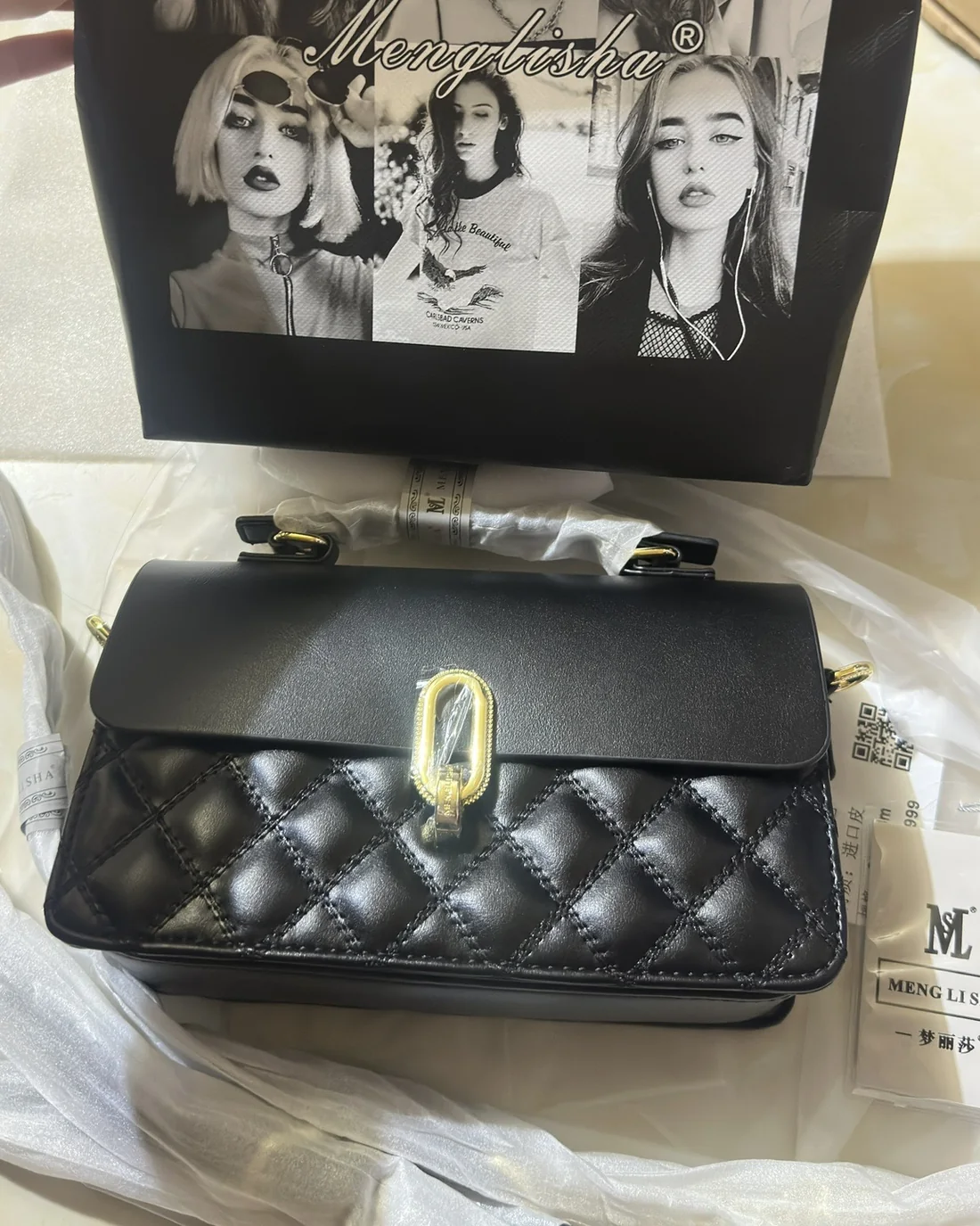 Quilted Box Bag, out of the box
