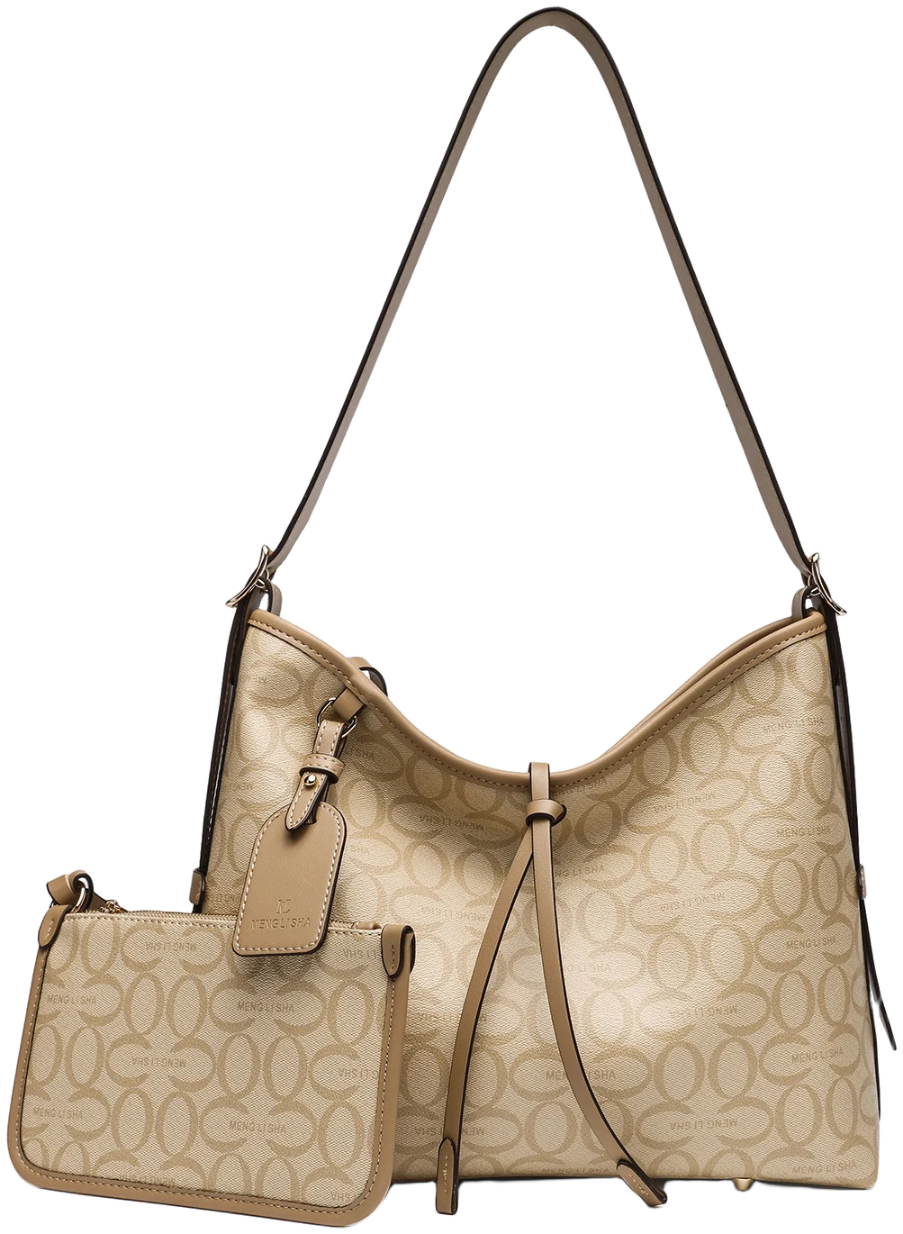 Monogram Shoulder Bag with Pouch, Bag and pouch